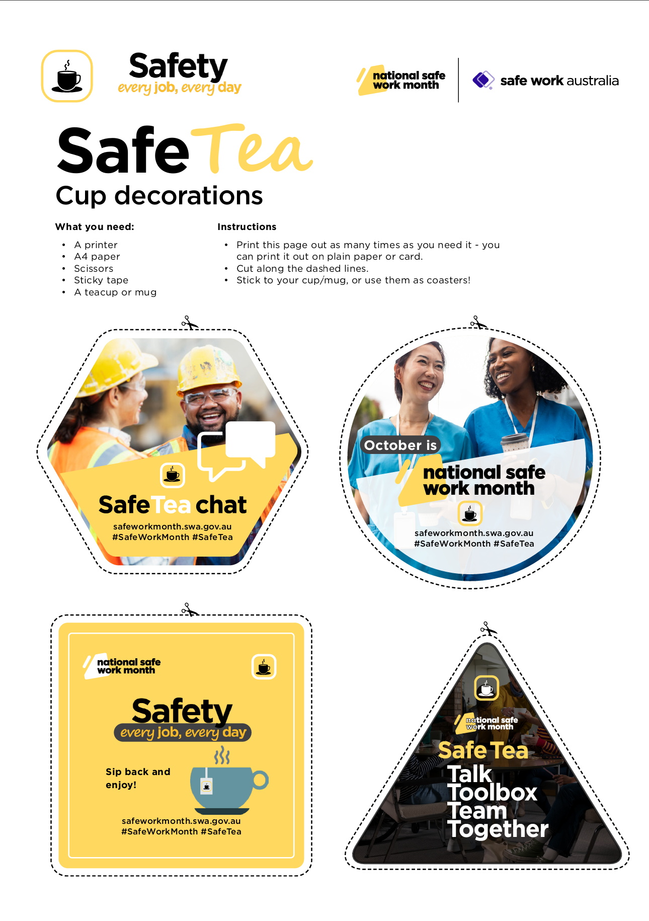 NSWM 2025 SafeTea cup decorations