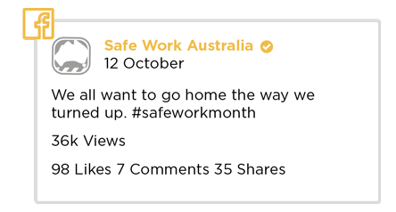 Facebook posts for National Safe Work Month had great engagement, and reached over 89,000 people.