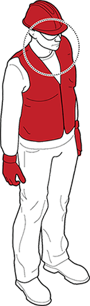 Worker's breathing zone 30cm around mouth and nose