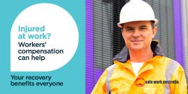 Man wearing high visibility clothing and hard hat - Injured at work? Workers' compensation can help
