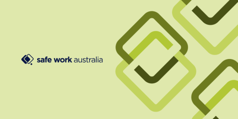 Green tile with stylised features and Safe Work Australia logo