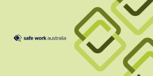 Green tile with stylised features and Safe Work Australia logo
