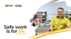 Image features a young male worker wearing a high vis polo shirt. Text reads: National Safe Work Month 2026 - Safe work is for life